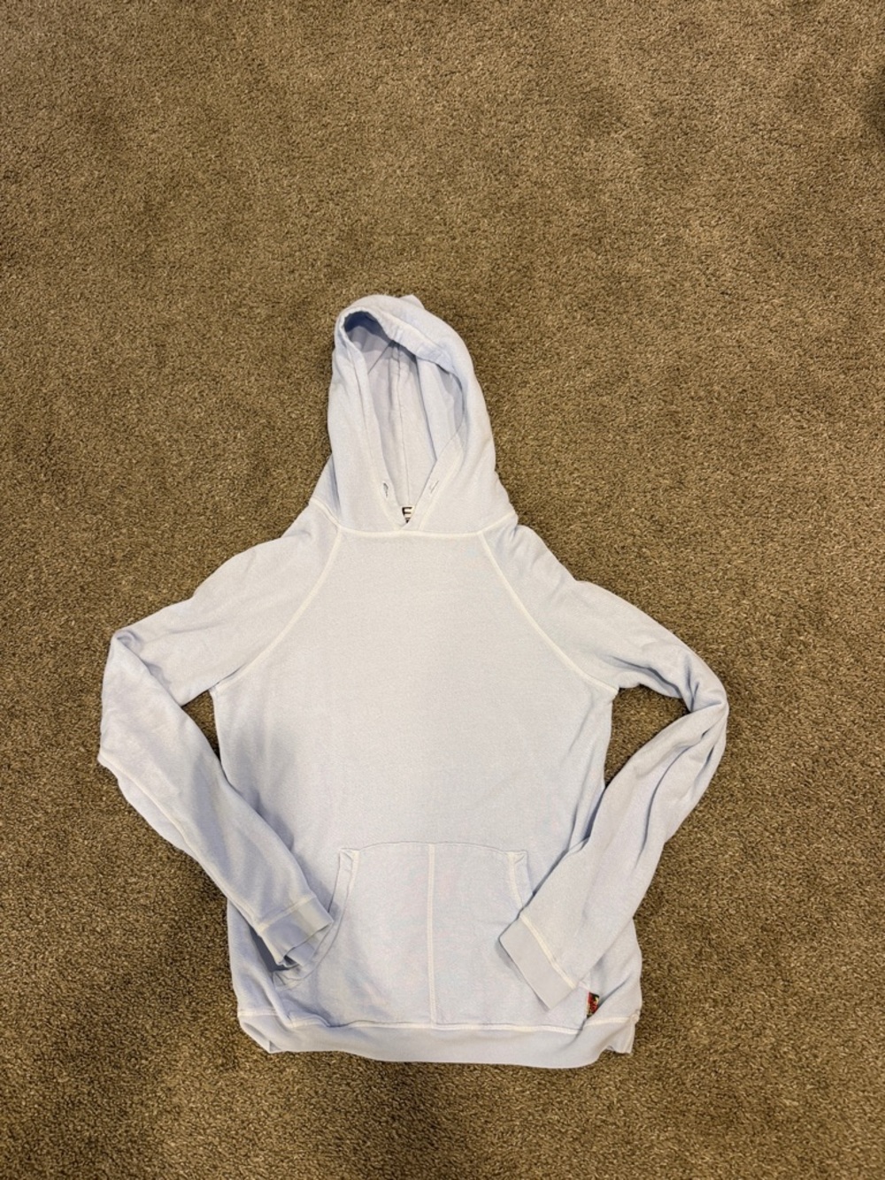 freecity pale blue hooded pullover with black dove graphic